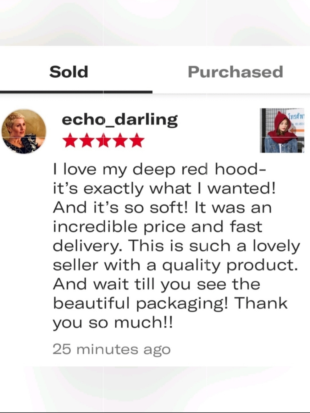 Cherry Red Hooded Scarf - Picture 3 of 9